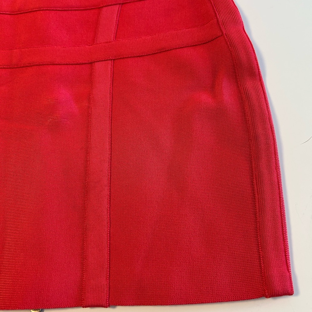 HERVÉ LÉGER Poppy Bandage Mini Pencil Skirt, Heavy Stretchy fabric, Sz Med - Picture 8 of 14